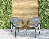 CORAZZIN Garden Patio Seating Chairs for Balcony Outdoor Furniture Set of 2 Chairs (Grey)