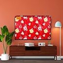 Khushimit® 55 Inch LED LCD Smart TV Cover Comes with Transparent 30 MM Printed Water/Oil proof Fabric Used Dust Free Compatible for All Brand TV