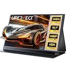 UPERFECT Portable Monitor 144Hz 16.1" 1080P Portable Gaming Monitor for Laptop w/Smart Cover & VESA HDR Ultra Slim Travel Monitor for PC, Phone, Game Console