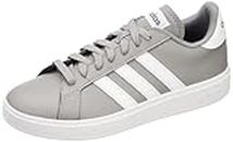 Adidas Men Synthetic Grand Court Base 3.0 M, Tennis Shoes, CBLACK/VIVRED/FTWWHT, UK-8