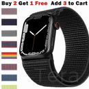 Sport Nylon Hook&Loop Strap iWatch Band for Apple Watch Series 9 8 7654 SE 41 45