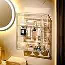 ZZFENGKR Makeup Organizer Storage Wall Mounted for Bathroom, Clear Cosmetics Organizer Bins with 2 Division Board, Bathroom Countertop Organizer for Perfumes, Cosmetics, Lipsticks, Jewelry, Nail Care