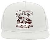 Gas Monkey Garage Dallas Texas Go Big Or Go Home Casquette Snapback Visière Plate en Coton Mélangé Blanc