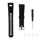 Weinisite Silicone Replacement Band for Garmin Vivosmart HR +/Garmin Approach X10/Garmin Approach X40 Smart Watch(Not for Garmin Vivosmart HR) (Black)
