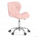 Amazon Brand – Umi Height-Adjustable Velvet Office Study Desk Chair for Salon, Spa, Bar in Light Pink Color