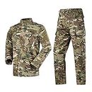 Mens Military Jacket and Camo Cargo Pants Tactical Hunting Pants BDU ACU Combat Uniform Set