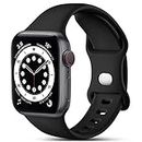 CeMiKa Compatible con Apple Watch Correa 38mm 40mm 41mm 42mm 44mm 45mm 49mm, Deportivas de Silicona Correas de Repuesto para iWatch Series 8 7 6 5 4 3 2 1 SE Ultra, 38mm/40mm/41mm-S/M, Negro