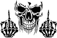 MAF - Skull Skeleton and 2 Set of 2 Middle Finger Flipping Off and Gas Tank Vinyl Decal Sticker for Cars LAPTOPS Walls Windows Toolbox Gift