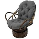 SHENJIA Rocker Cushion Only Cushions Removable Washable Papasan Chair Cushion for Outdoor Rattan, Garden Or Patio Furniture,47X24in(Color:Gray)