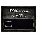 Traverse Ridge | WiFi Chalkboard, Large | Rustic Wood 12" x 16” Sign | Home is Where The WiFi is | Network/Password | Stained Natural Wood with Chalkboard Surface. 3D Wall Art. Chalk Included.