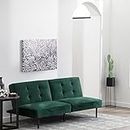 Edenbrook Gilman Futon - Futon Sofa Bed - Futon Couch - Small Futon - Living Room Furniture - Armless Sofa Bed Couch - Sofa - Green Velvet Futon