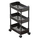 caizhe Storage Cart On Wheels,Multi Tier Slim Trolley Utility Organizer Shelf, Rolling Cart For Home Storage And Organization, Mobile Shelving For Bedroom, Living Room, Bathroom