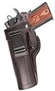OWB 1911 Holster -Top Grain Leather Holster Fits Most 1911 Style - Colt 1911, Kimber 1911, Springfield 1911, Taurus PT1911 More - Adjustable Strap Fit 4" and 5" Barrels- Brown