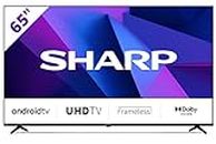 Sharp 65FN6EA - TV Android 65" Frameless (Sin Marco, 4K Ultra HD, 4X HDMI 2.1, 3X USB, Bluetooth), Google Assistant, Chromecast, Dolby Vision, HDR10, DTS Virtual X, Noire