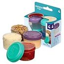 Sistema Dressing Pots To Go Food Container Sauce Pots With Lids 35 Ml Bpa-Free Blue, Green, Pink & Purple Lids Recyclable With Terracycle 4 Count