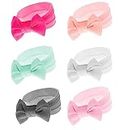 ANNA CREATIONS premium Designer Soft Flower Bow hairband Headband Hair Accessories for Baby Girls, Pack of 6 - Multicolor