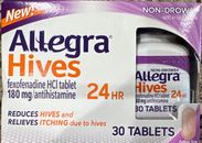 Allegra Allergy 24HR Hives Reduction Itch Relief 30 Tablets Exp 12/2024+