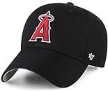 '47 MLB Black Team Color Primary Logo MVP Adjustable Structure Hat, Adult One Size Fits All, Los Angeles Angels - Black, One Size