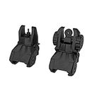 ZONGER Foldable Fiber Optics Polymer Sights Set Tactical Back up Sights Front and Rear Sights for 20mm Picatinny Weaver Rails New