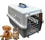 24x7 eMall 19 Inch Pet Travel Carrier Dog Cat Crate Plastic Handle Hinged Door Folding Collapsible Kennel Transport Box Crate Pet Cage (Regular - 19.5 x 13 x 12.5 Inch)