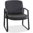 Lorell Leather Guest Chair 26-1/4"x27-1/4"x35" Black 84587