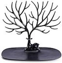 MTR Antique Birds Tree Stand Jewelry Display Necklace Earring Bracelet Holder Organizer Rack Tower, ABS, Black