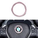 VDARK für BMW Autozubehör Damen Pink Bling Lenkrad Emblem Logo Aufkleber für BMW X3 X5 X6 X7 128i 328i 320i 330i e30 3 4 5 7 Series