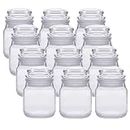 Floryn Decor cookie Glass Jar With Airtight Lid For Kitchen Storage | Glass Jars for Kitchen Storage | glass jars with lid for kitchen (12 Pieces) (100ml)
