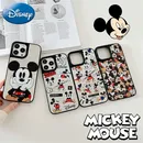 Disney Mickey Mouse Cartoon Mirror Phone Case for iPhone 11 12 13 14 15 Pro Max Promax Women Men