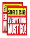 Store Closing Everything Must Go (24" X 36") Vinyl Decal Only (Pack of 2) |Sign|Sticker|Poster