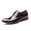 Former Men Shoe Leather Shoes for Men Luxury Plus Size Party Office Business Casual Shoes Loafers Zapatos De Vestir Hombre (Color : Red, Size : 6 UK)