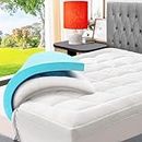 ELEMUSE Dual Layer 3 Inch Memory Foam Mattress Topper Queen Size, 2 Inch Cooling Gel Memory Foam Plus 1 Inch Down Alternative Pillowtop Mattress Pad, Viscose Made from Bamboo Cover, Comfort Support