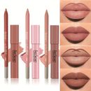 6-color Lip Liner + Lip Gloss, Nude Lip Liner And Lipstick, Matte Finish Color Rendering Lipstick With Matching Smooth Lip Liner, Waterproof Long Lasting Gift Set For Daily Use