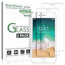amFilm (2 Pack) Screen Protector for iPhone 8 Plus, iPhone 7 Plus, iPhone 6S Plus, and iPhone 6 Plus - Tempered Glass Screen Protector Film