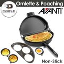 Avanti Omelette Pan with Egg Poacher Foldable Non Stick Saucepan Fry with Lid