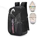 HEAD Large 35L School Backpack for Boys/Girls, Water Resistant Casual Daypack Fit 15.6 Inch Laptop,Sport Gym Backpacks for Travel/Outdoor/Fitness,Lightweight Bookbag for Kids/Women/Men/Student/College