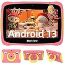 Blackview Android 13 Tablet per Bambini Tab 3 Kids 7 Pollici Tablet Bambino Giochi Educativi,4GB+32GB/TF 1TB,3280 mAh,Tablet Bambini con Controllo Parentale,Google GMS,2Anni Garanzia-Rosa