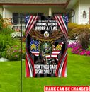 Custom Name Veteran US Army Navy Garden Flag House Flag Home Decor Memorial Day