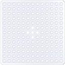 Square Shower Mat Non Slip Anti Mould - 53 x 53cm/21 x 21inch Anti Slip Shower Mat with Suction Cup, Antibacterial Rubber Bathtub Mat with Drain Holes, Machine Washable, Clear White