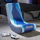 X ROCKER Gaming Chair Kids Foldable Video Games Rocking Low Floor Seat Blue LAVA