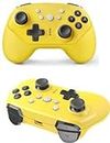 TNE - Switch Lite Wireless Pro Controller | for Classic Nintendo Switch 2017 & Switch Lite 2019 Portable Gaming System | Auto Turbo Function | Also Wireless on Android or Wired on PC & PS3 (Yellow)