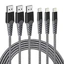 AHGEIIY iPhone Charger Lightning Cable, 3Pack 2M iPhone Charger Cable [Apple MFi Certified] iPhone Cable Cord for Apple Charger Compatible with iPhone 14 13 12 11 Pro M ax XS XR 8 7 6 5, iPad