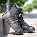 Men's Army Combat Leather Tactical Boots Outdoor Waterproof Hiking Desert Shoes