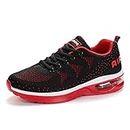 Sumateng Homme Femme Air Running Baskets Chaussures Course sur Route Baskets Outdoor Running Gym Fitness Multicolore Respirante Sneakers 835 Black Red 42EU