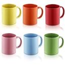 Evanda Juegos de tazas grandes 6 piezas, tazas grandes de 350 ml para café, té y bebidas calientes, aptas para lavavajillas (colores surtidos)