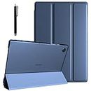 ProElite Smart Flip Case Cover for Samsung Galaxy Tab A8 10.5" SM-X200/ SM-X205/ SM-X207 Translucent Back with Stylus Pen, Dark Blue