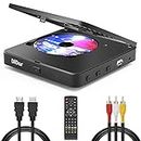 Super Mini Blu-Ray DVD Player for TV,1080P Blue Ray HD DVD Player, Portable CD HD Player Home Theater Disc Player, with Remote Control + HDMI AV Cable + Built-in PAL/NTSC, Support USB Input