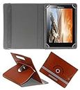 Hello Zone 360� Rotating 7� Inch Flip Case Cover Book Cover for Kindle Fire HD 7 Inch -Brown