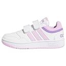 adidas Hoops Lifestyle Basketball Hook-and-Loop Shoes Sneakers, Cloud White/Lilac/Violet Fusion, 2.5 UK