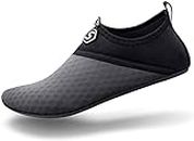 TOAVI Water Shoes Barefoot Skin Shoes Quick-Dry Water Shoe for Swim Beach Yoga Diving Non-Slip Aqua Water Shoe, Sand Socks, Swimming Shoes, River, Pool, Diving Shoes Lake or Surf (34/35, Grey)